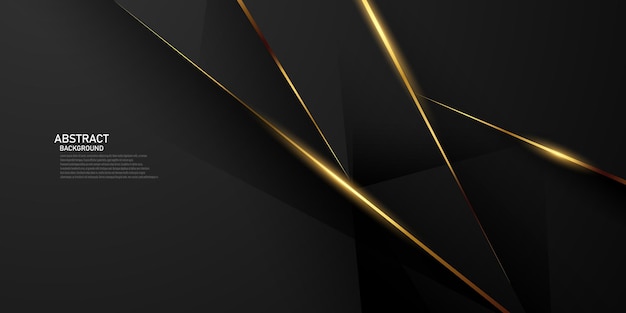 The splendor of luxury black gold poster on abstract background with dynamic