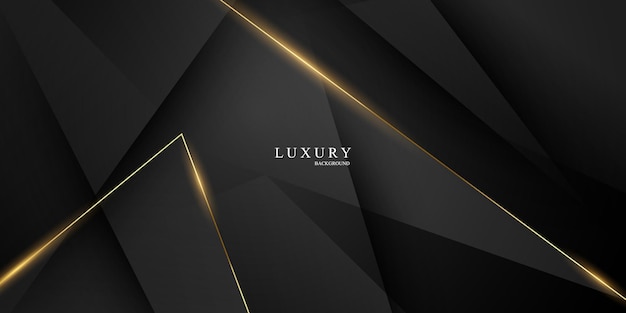 The splendor of luxury black gold poster on abstract background with dynamic