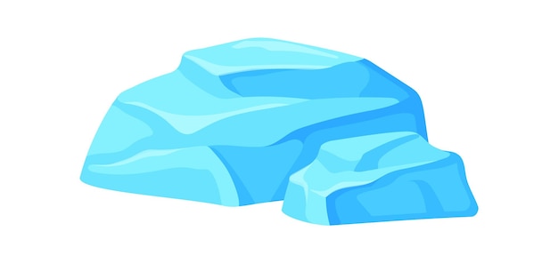 Splinter ice. Cartoon freez piece, part of freezing sea, flat vector illustration isolated on white background