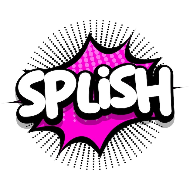 Splish comic book explosion bubble vector illustration