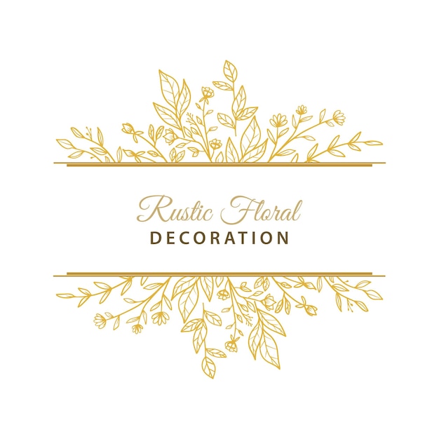 split floral monogram with hand drawn flowers and leaves