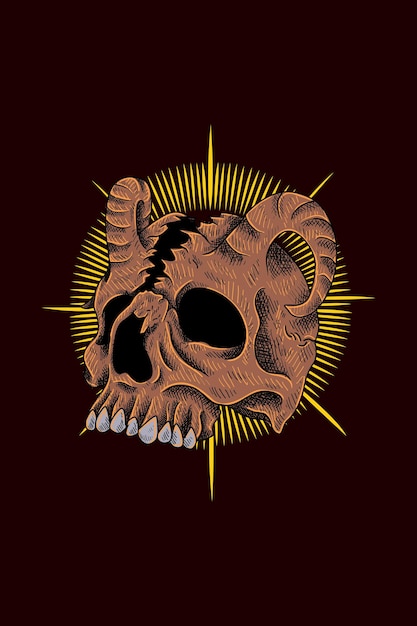 Split skull vector illustration