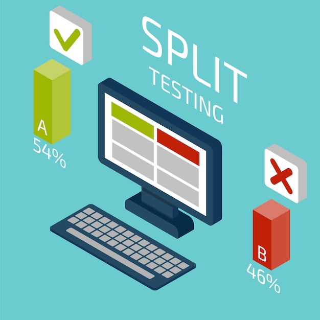 Vector split testing isometric