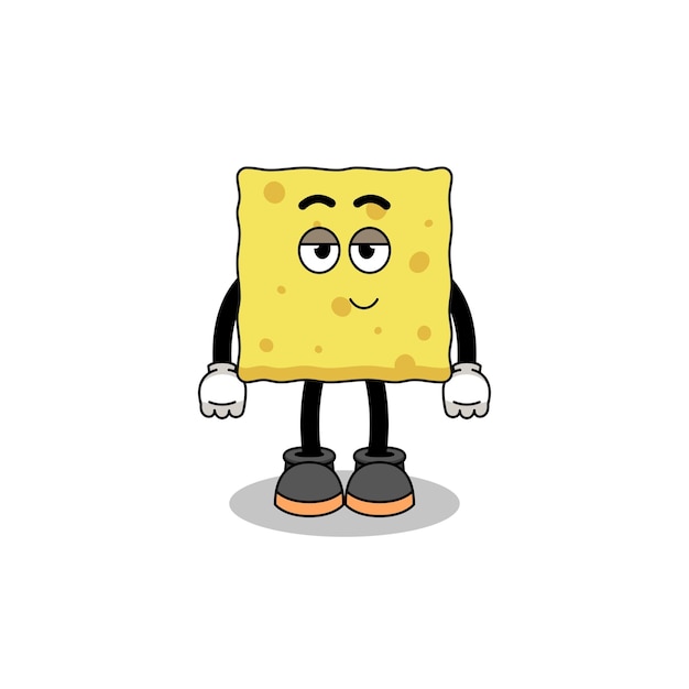 Sponge cartoon couple with shy pose character design