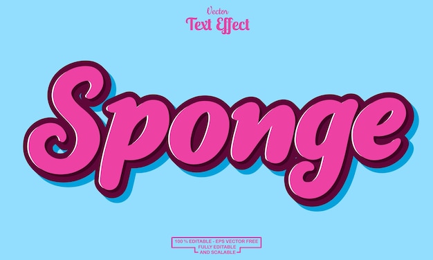 sponge  modern cartoon editable text effect design