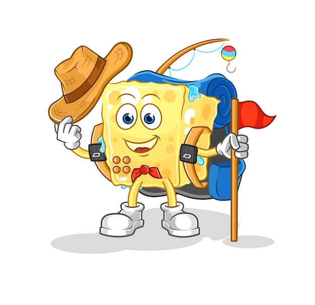 Sponge scout vector cartoon character