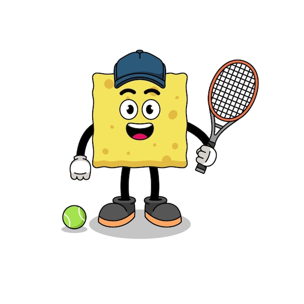 Sponsillustratie als karakterontwerp van een tennisspeler