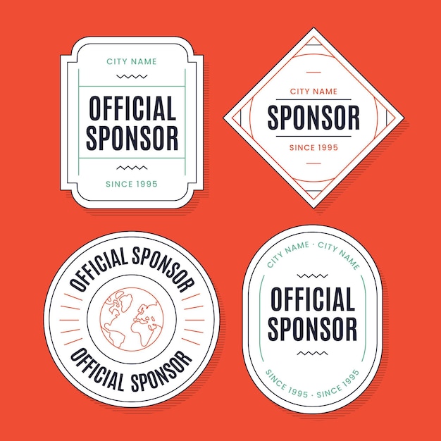 Vector sponsor label collection template