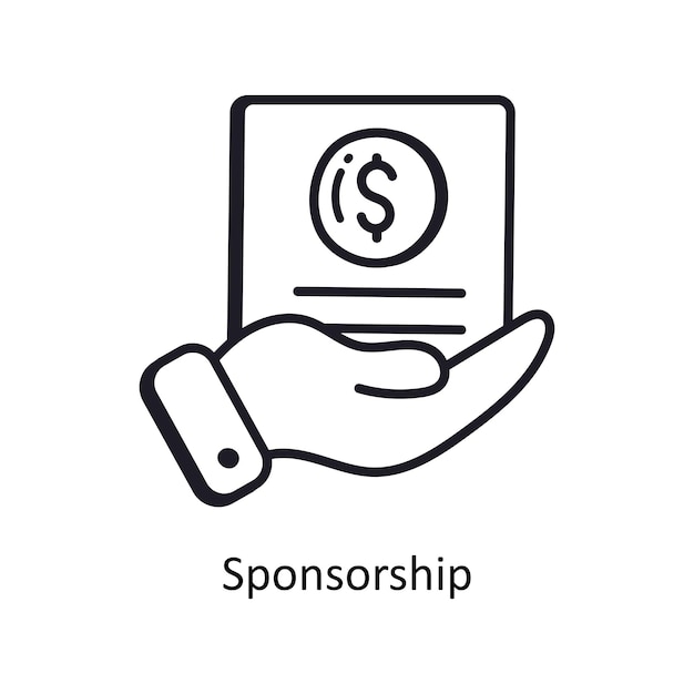 Sponsorship outline doodle Design illustration Symbol on White background EPS 10 File