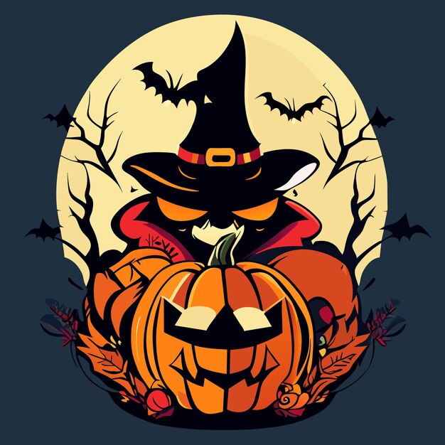 Spookachtige herfstnacht Halloween vectorontwerp