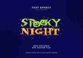 Vector spooku night halloween text effect