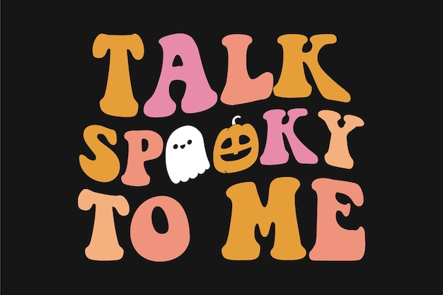 Spooky boo halloween retro golvend t-shirt