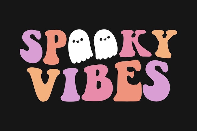 Spooky Boo Halloween Retro golvend T-shirt