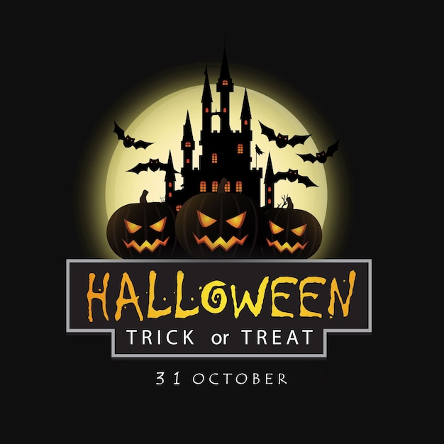 spooky and cool halloween greeting logo