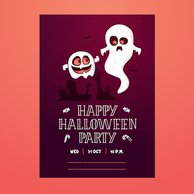 Spooky Creepy Halloween Ghost Poster Flyer