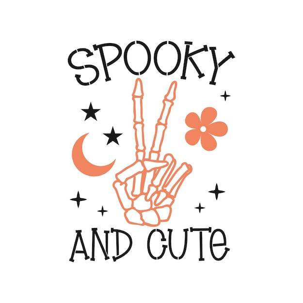 Vector spooky and cute retro design