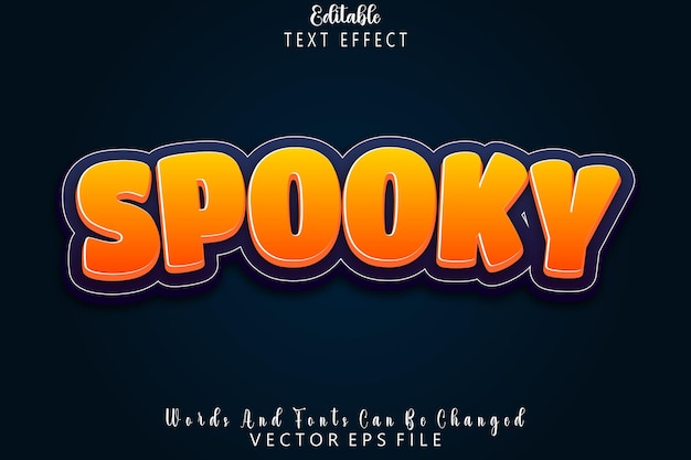 Spooky Editable Text Effect Emboss Cartoon Style