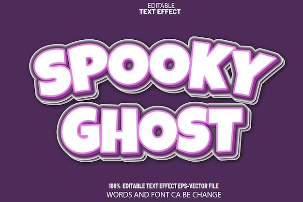 Spooky Ghost Editable Text Effect 3D Cartoon Style