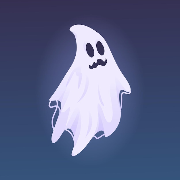 Spooky ghost of halloween isolated of personages in costumes halloween scary ghostly monster