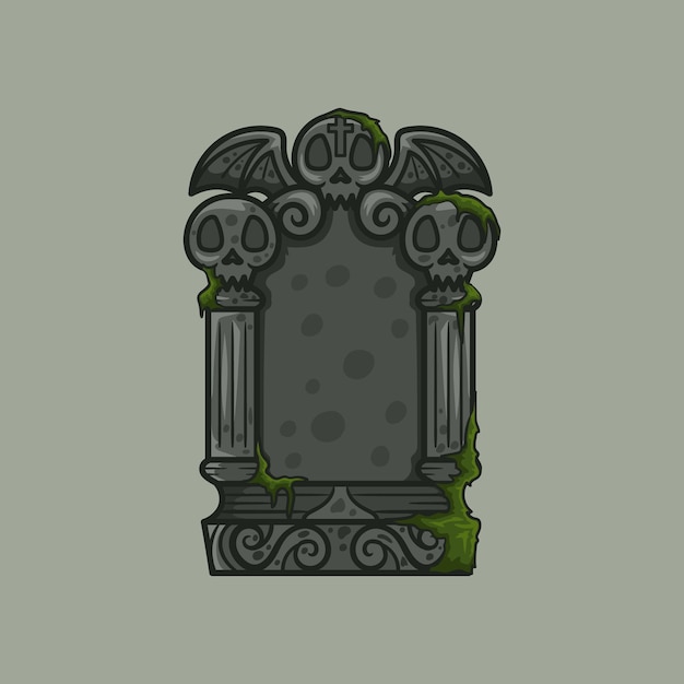 Иллюстрация дизайна жуткого надгробия