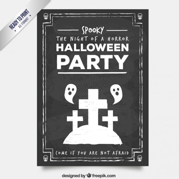 Vector spooky halloween flyer