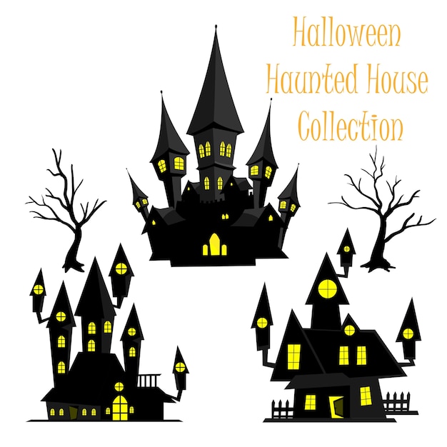 Spooky halloween haunted house collection.