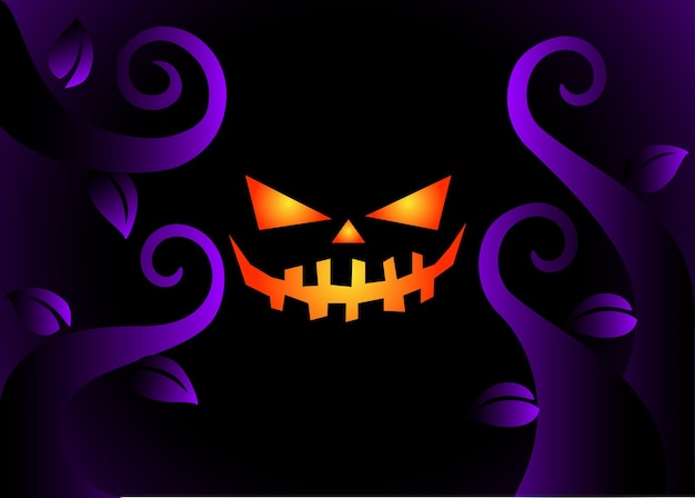 Vector spooky halloween jack o lantern pumpkin head wallpaper