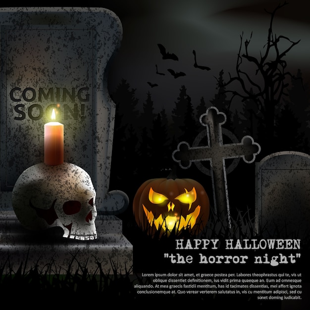 Spooky Halloween kerkhof Vector