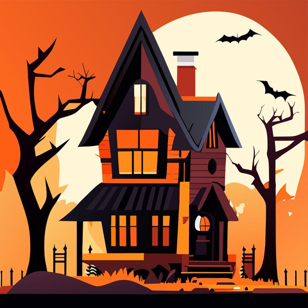 Spooky halloween landschap achtergrond