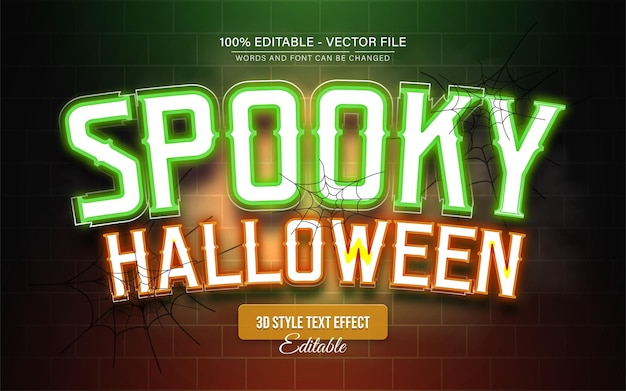 Spooky halloween light text effect editable