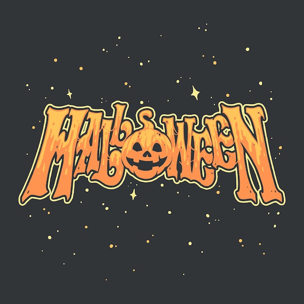 Spooky halloween typography design