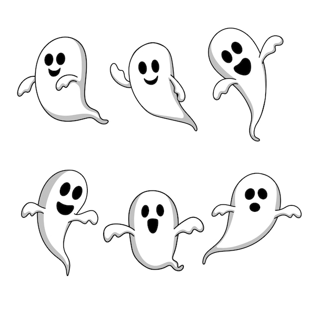 Vector spooky hand drawn illustration set