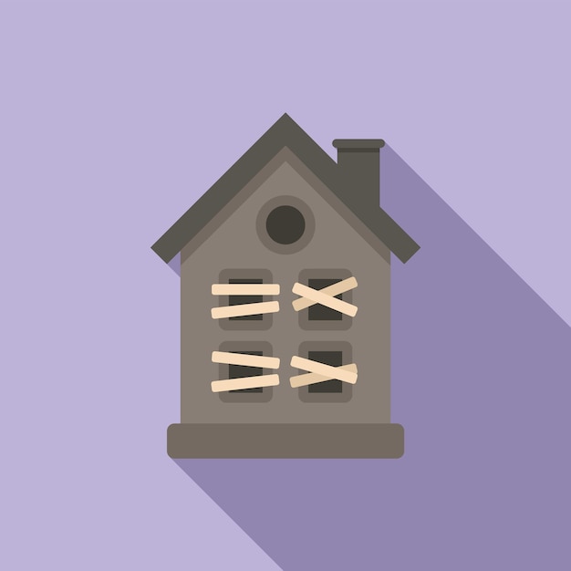 Vector spooky house icon flat vector scary night castle ghost