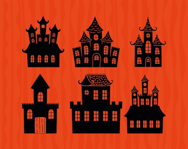 Spooky houses set