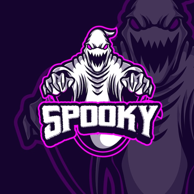 Vettore spettrale mascotte esport logo design