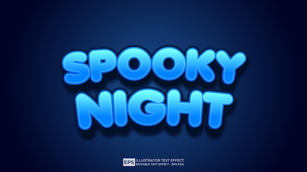 Spooky Night редактируемый 3D шрифт с текстовым эффектом