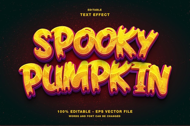 Spooky pumpkin editable text effect