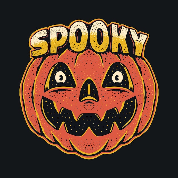 Vector spooky pumpkin illustration