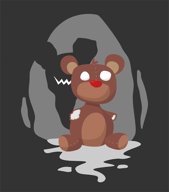 Spooky spookachtige beer pop illustratie