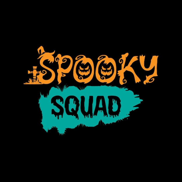 Vector spooky squad trendy halloween-t-shirtontwerp klaar om af te drukken