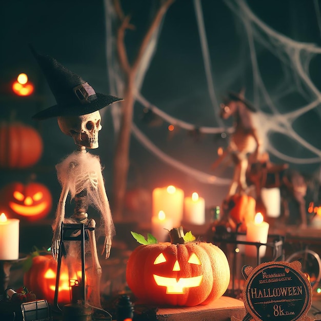 Spooky Trendy Cool Halloween Scene Vector Art Illustratie Emoji Emoticon Portret Beeld