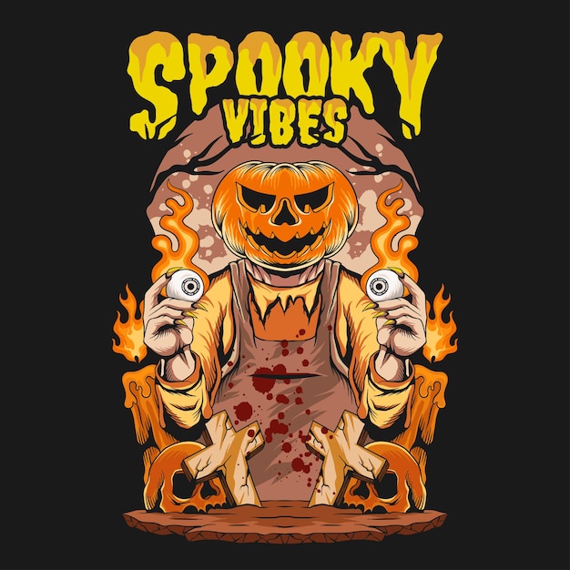 Vibrazioni spettrali, grafica spettrale di halloween tshirt design