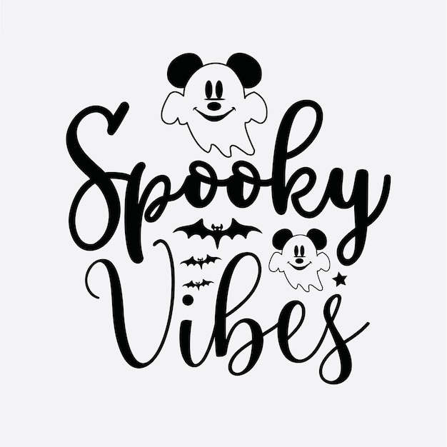 Vector spooky vibes t shirt design