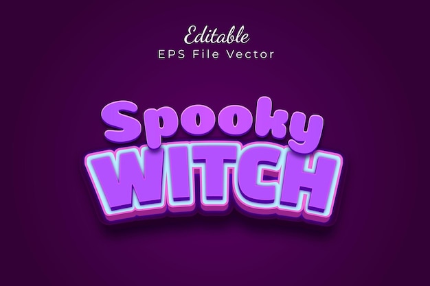 Vector spooky witch editable text effect template