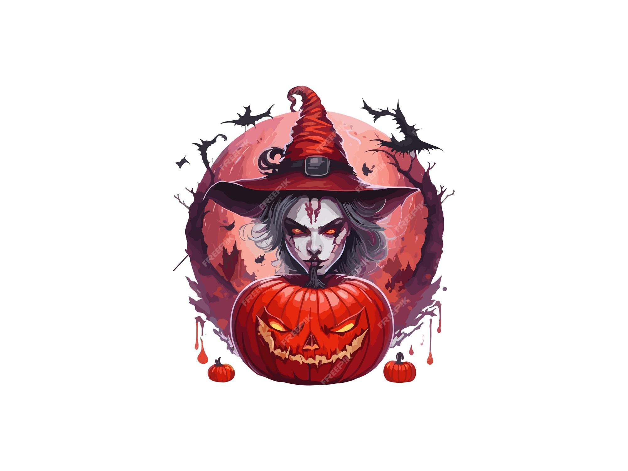 Witch Face Creepy Halloween Clipart