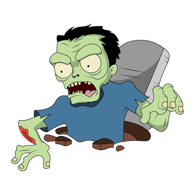 spooky zombie cartoon vector