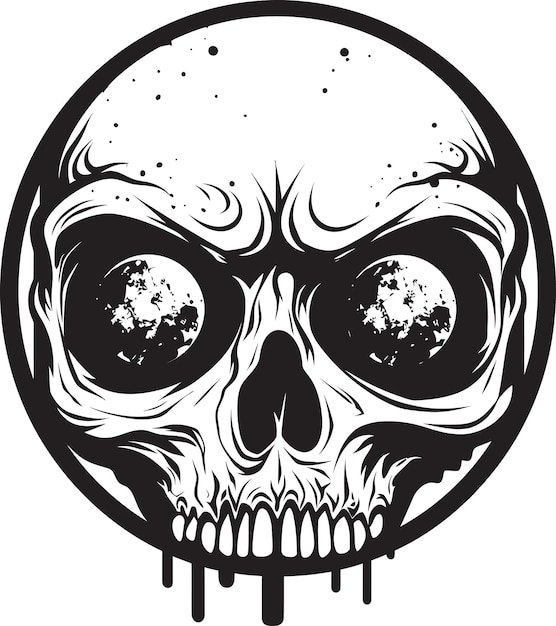 Spooky Zombie Glare Vector Scary Head Design Eerie Onstellende Schedel Zwarte Zombie Icon