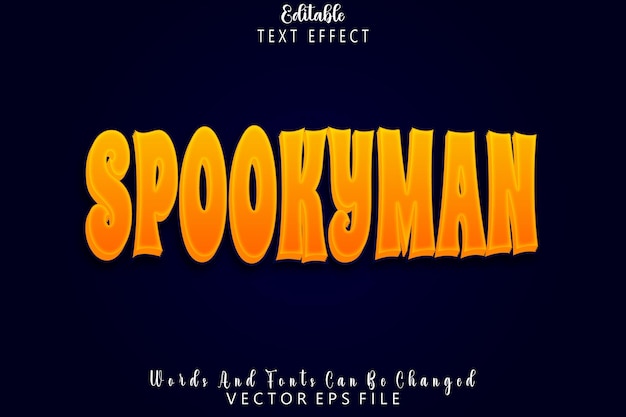 Spookyman Editable Text Effect Emboss Cartoon Style