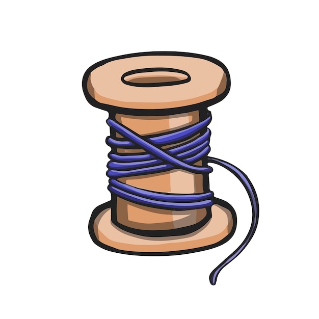 Spool of thread for sewing and needlework illustration