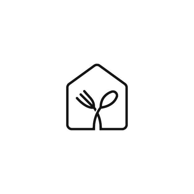 Vector spoon and fork house logo